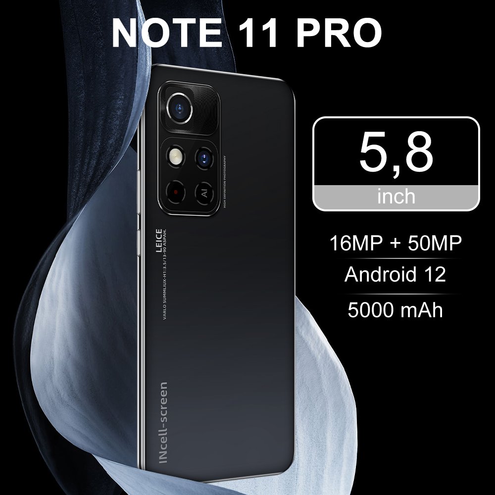 2023 New 5G Smartphone Note11 Pro HD Screen 16 512GB Memory Android Mobile Game Video Phone Low Price